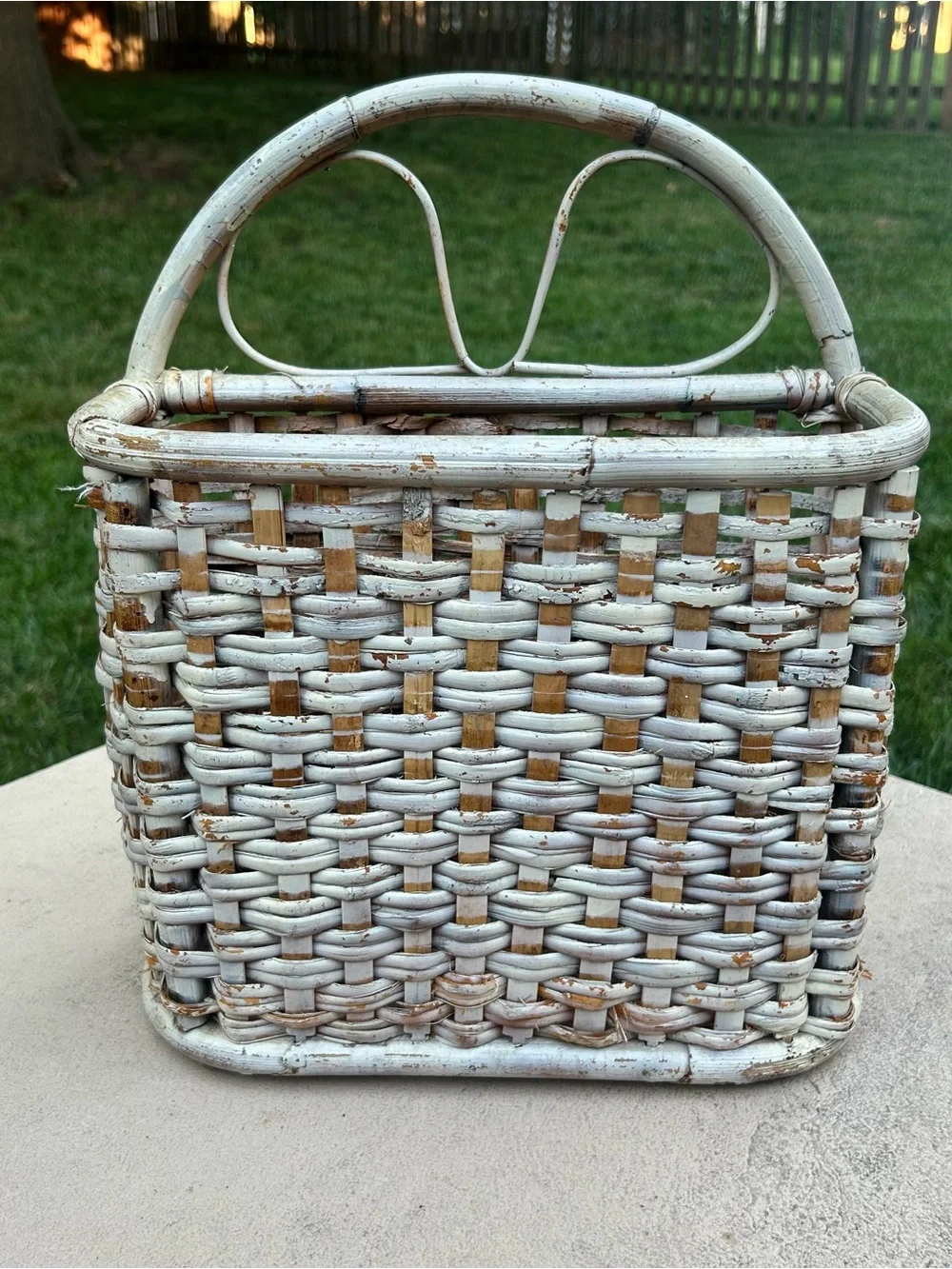 Vintage Woven Wicker Wall Basket